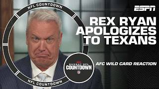 Rex Ryan APOLOGIZES to the Texans after Wild Card win over Chargers 👀 | NFL Countdown