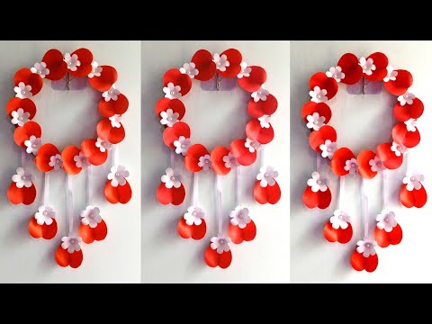 Beautiful paper flower wall hanging craft | Beautiful and Unique wall hanging paper flower |