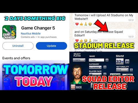 Game Changer 5 V3 SQUAD EDITOR Released Stadium Released 🥳 | Game Changer 5 Update Tomorrow