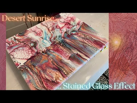 #208 Desert Sunrise or Stained Glass Swipes | Acrylic Pour Painting | Abstract | Fluid Painting