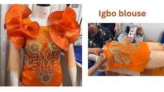 How to cut and sew Igbo blouse | George blouse tutorial