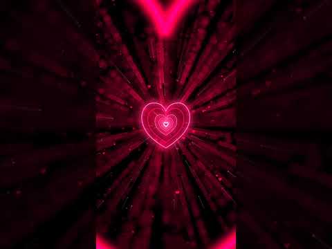 Heart Background ❤️Red Heart Background | Neon Lights Love Heart Tunnel Loop #shorts