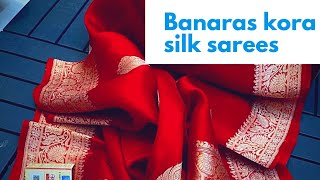 912|Banaras kora silk sarees|rich colours grab soon 9908966846