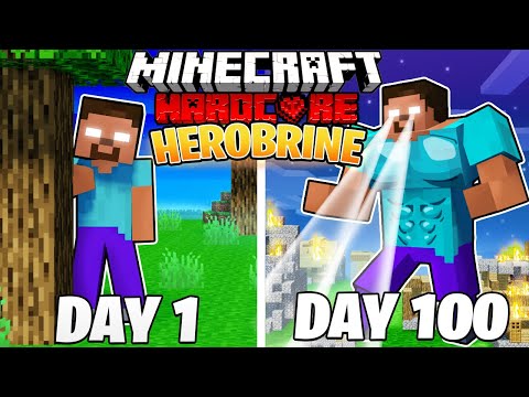 I Survived 100 DAYS as HEROBRINE in HARDCORE Minecraft!