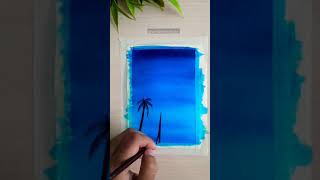 Easy and simple watercolor painting for beginners. 💙 #shorts