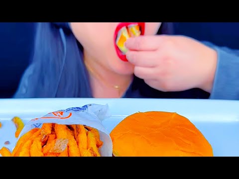 ASMR| Mukbang Crispy Fries Burger Eating Vlog 바삭한 감자튀김 버거 먹기 @ASMRPhan