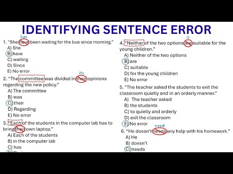 Identifying Sentence Error | CSE Reviewer - 10 items