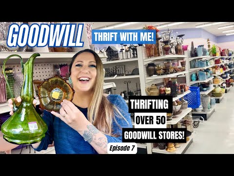 THE SHELVES WERE OVERFLOWING! THRIFTING OVER 50+ GOODWILL THRIFT STORES! Thrift With Me Episode 7