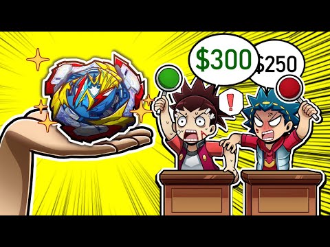 We auctioned Beyblades, then battled!!