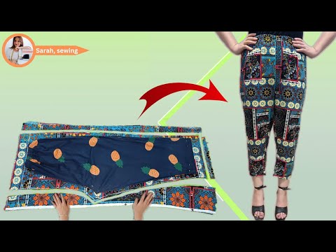 🍍How to sew a trousers culottes {No pattern}सबसे आसान तरीके से Comfortable Pant बनाएं