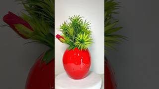 DIY Strawberry Cement vase 🍓 #diycrafts #cementcraft #mddiyhome #shorts