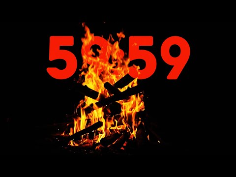 60 Minute 4K Campfire Countdown with Crackling Fire Sound 🔥