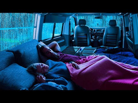 Rain Sounds for Sleeping ⚡ Heavy Rain & Thunder on Cozy Car for Deep Relaxation and Sleep Quality