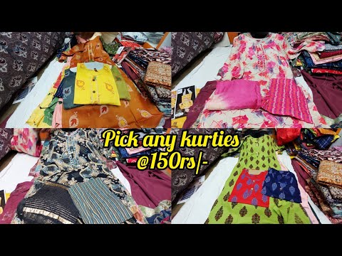 chickpet wholesale kurties pick any @150rs only| partywear kurti sets|single piece courier available