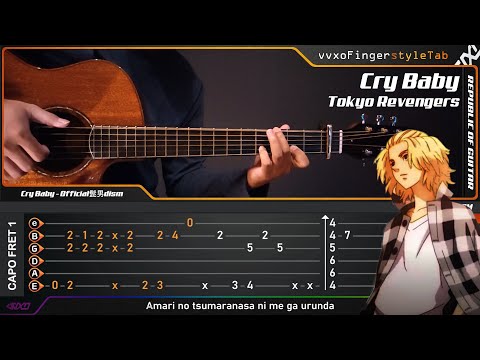 Tokyo Revengers OP [ Cry Baby - Official HiGE DANdism ] Fingerstyle Guitar Cover | TAB Tutorial