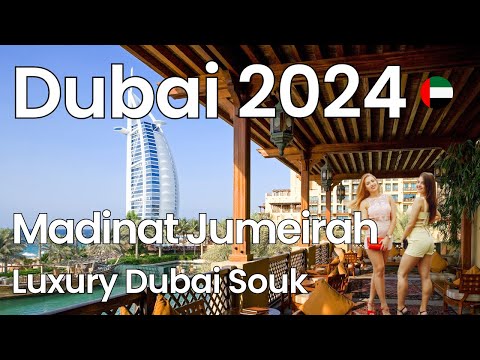 Dubai Madinat Jumeirah [4K]: Souk & Burj Al Arab Walking Tour - United Arab Emirates 🇦🇪