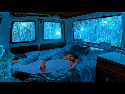 Sounds Rain & Thunder on Cozy Car ⚡ Relaxing White Noise to Deep Sleep, Beat Insomnia, Stress Relief