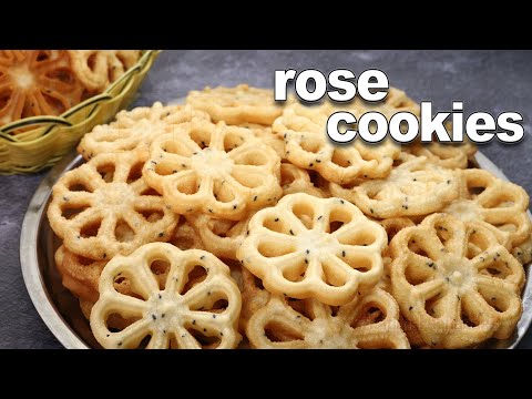 Rose Cookies Recipe | Christmas Rose Cookies | Christmas Sweets Recipes