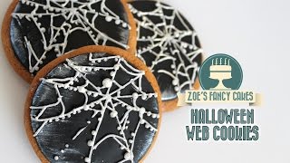 Halloween spider web cookies biscuit decorating