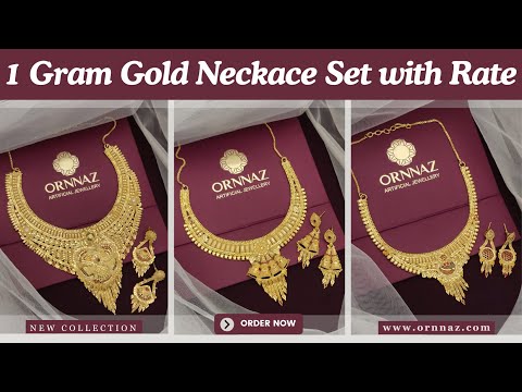 Latest 1 Gram Gold Necklace Sets with Price - One Gram Gold Plated Necklace Set Online Shopping