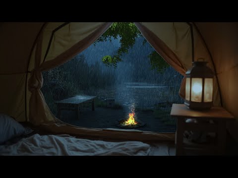 Stop in the forest on a rainy day - Cozy Tent Ambience for Peaceful Nights, Relax and Sleep