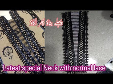 Motif neck with lace easy sewing 🪡🧵 stichingstation ❤️