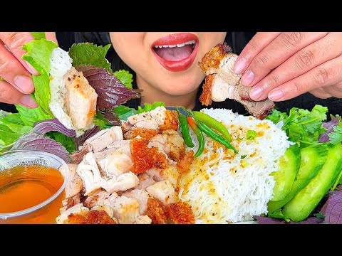 ASMR ROASTED PORK CHICHARRON WRAPS Bánh Hỏi Heo Quay | EATING SOUNDS | MUKBANG | ASMR Phan