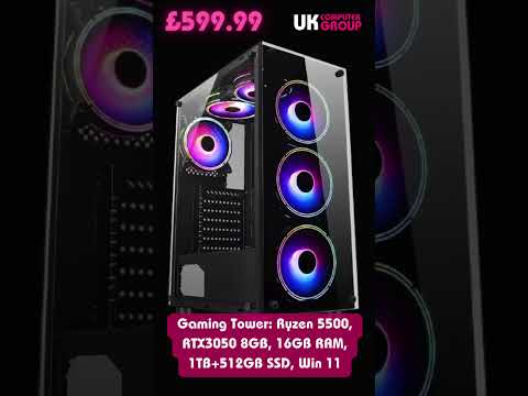 Gaming Tower: Ryzen 5500, RTX3050 8GB, 16GB RAM, 1TB+512GB SSD, Win 11 £599.99 👇🔥🔥🔥