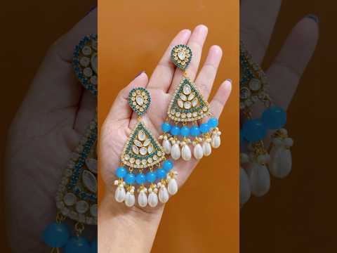 New Design Kundan Stone Earrings😱❤️ #shorts #earrings #diyearrings #diycraft #ytshorts #trending