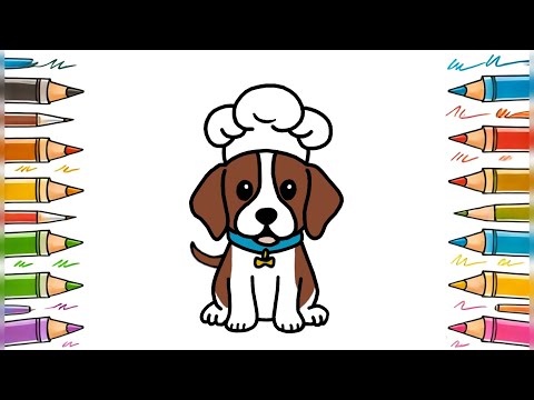 Learn to Draw an Adorable Chef Dog Easily –Fun & Easy Tutorial! 🐶🐾🎨