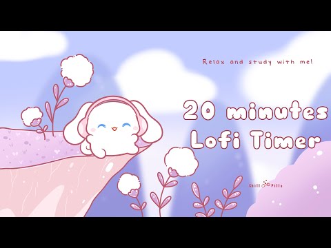 20 minutes - Relax & study with me Lofi | Bunny on cliff #timer #20minutetimer #lofi #relaxing #calm