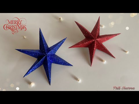 3D Christmas Stars ⭐️ With Paper - 3 / Paper Craft @PritiSharma