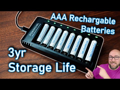 Rechargeable AAA Batteries (1,000mAh) with a 3 yr shelf life