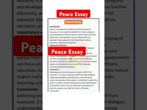 🔴Essay On Peace | Essay On World Peace Day | Peace Essay | World Peace Day Essay