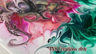 Floral bouquet modified bloom swipe #bloomtechnique #colourarte #acrylicpour