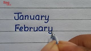 Name of twelve months | January, February to December |writing twelve months name|writing|Eng Teach