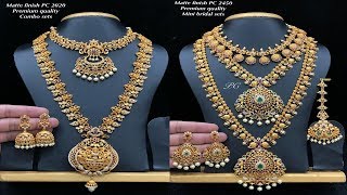 new arrival one gram gold mini bridal set design collections with price