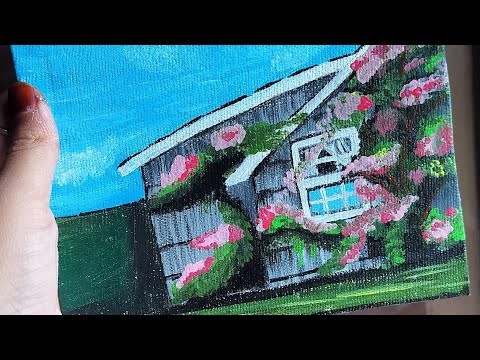 acryliccolour painting|house painting/easy drawing—step by step painting tutorial