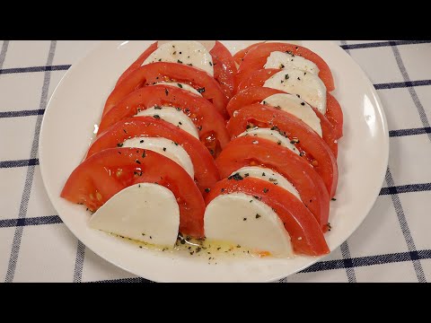 Try this Italian Salad | Tomato Mozzarella with Basil and Olive Oil