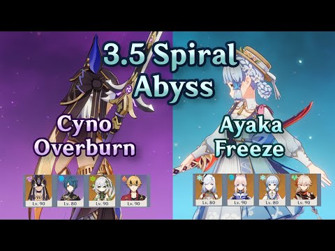 Cyno Overburn + Ayaka Freeze | 3.5 Spiral Abyss | Floor 12 Continuous