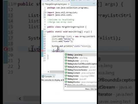 Concatenation two Array List in Java #shorts #shortsfeed #youtubeshorts #javatcoding