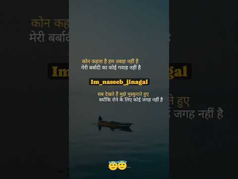 मेरी बर्बादी का कोई गवाह नही//Sad Status//Naseeb Jinagal Koslia