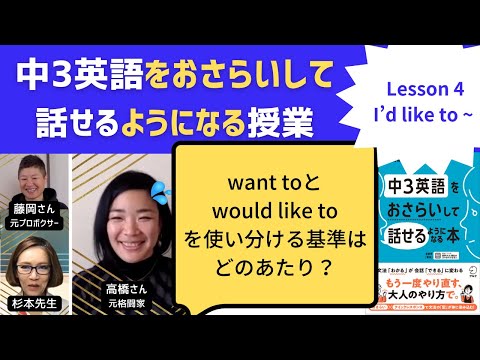 中３英語をおさらいして話せるようになる授業～Lesson 4 I’d like to ～