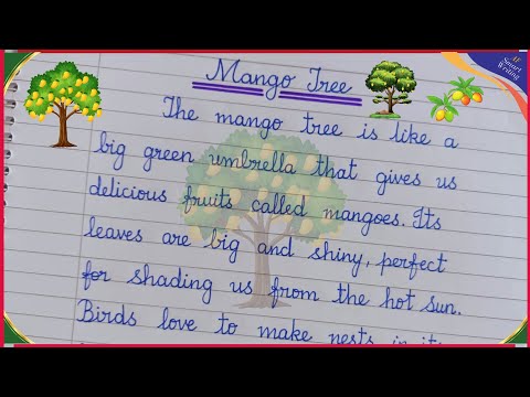 Mango Tree Short Essay / Few Lines Essay on Mango Tree / Simple Cursive Writing Essay / Mango Tree🌿🌳