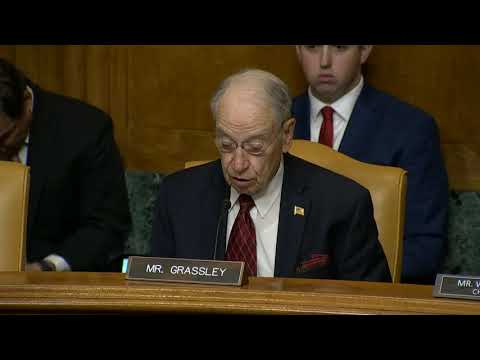 Grassley Delivers Opening Remarks at Senate Budget Committee Hearing on Water Scarcity