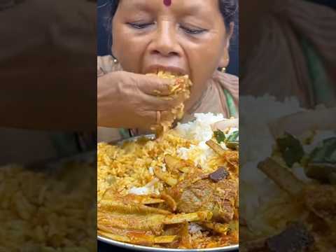 @eating spicy 🔥 mutton curry with rice ##ytmukbang##ytshorts