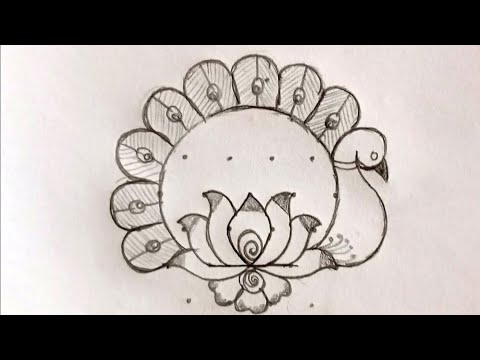 2024 New year rangoli designs/Simple rangoli designs 7dots/kolam designs/muggulu/peacock rangoli