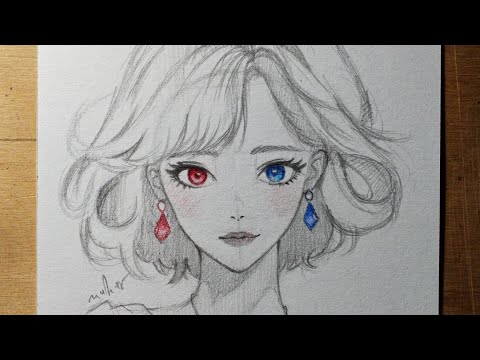 Learn how to draw an anime girl using the Loomis method