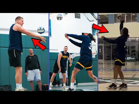 Nikola Jokic & Denver Nuggets Showing Their Volleyball Skills During Practice Today!