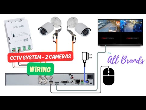 How to Connect a 2 HD Analog CCTV Camera System with DVR and SMPS : Step-by-Step Wiring Guide